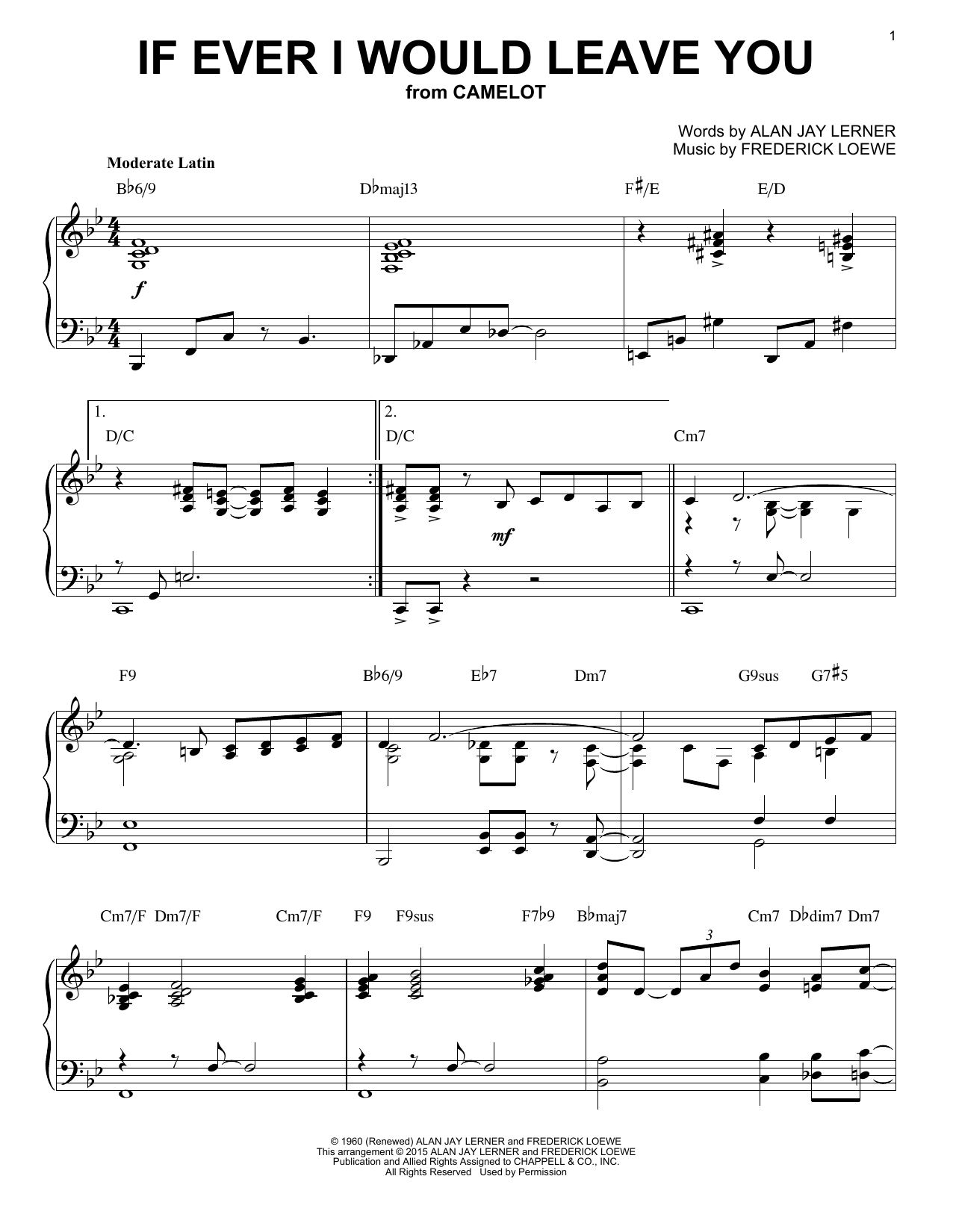 Download Lerner & Loewe If Ever I Would Leave You Sheet Music and learn how to play Piano PDF digital score in minutes