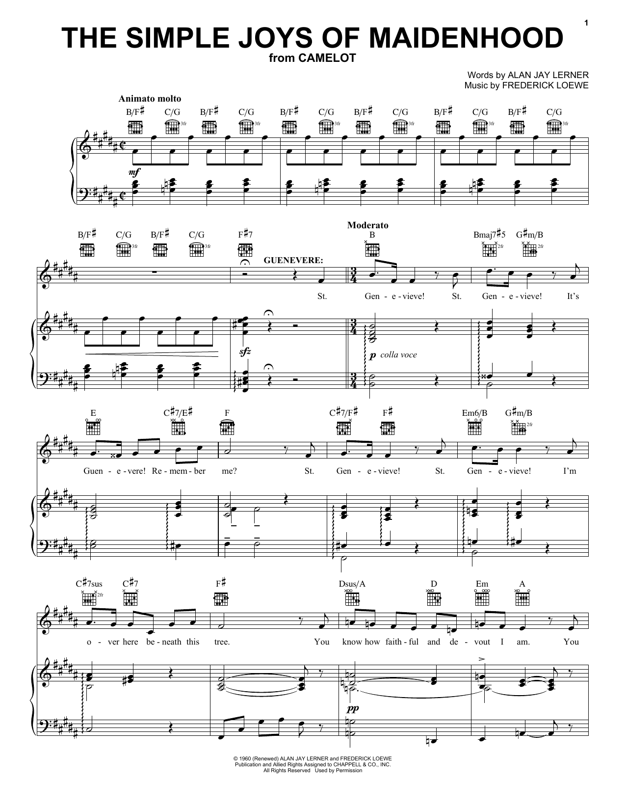 Download Frederick Loewe The Simple Joys Of Maidenhood Sheet Music and learn how to play Vocal Pro + Piano/Guitar PDF digital score in minutes