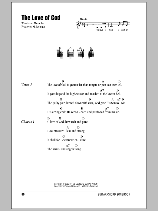 Download Frederick M. Lehman The Love of God Sheet Music and learn how to play SATB Choir PDF digital score in minutes