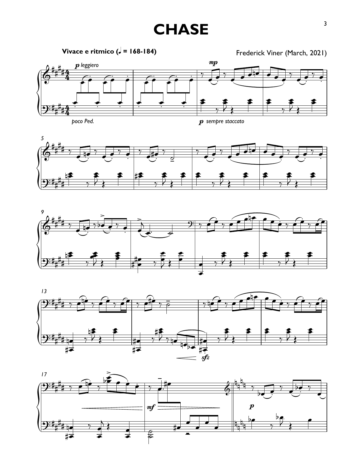 Download Frederick Viner Chase Sheet Music and learn how to play Piano Solo PDF digital score in minutes