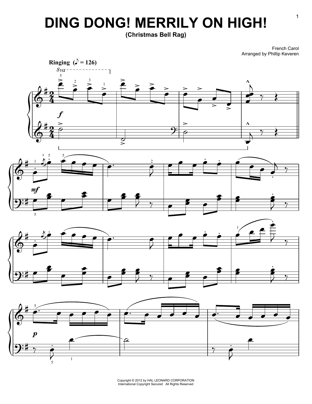 Download Phillip Keveren Ding Dong! Merrily On High! Sheet Music and learn how to play Easy Piano PDF digital score in minutes