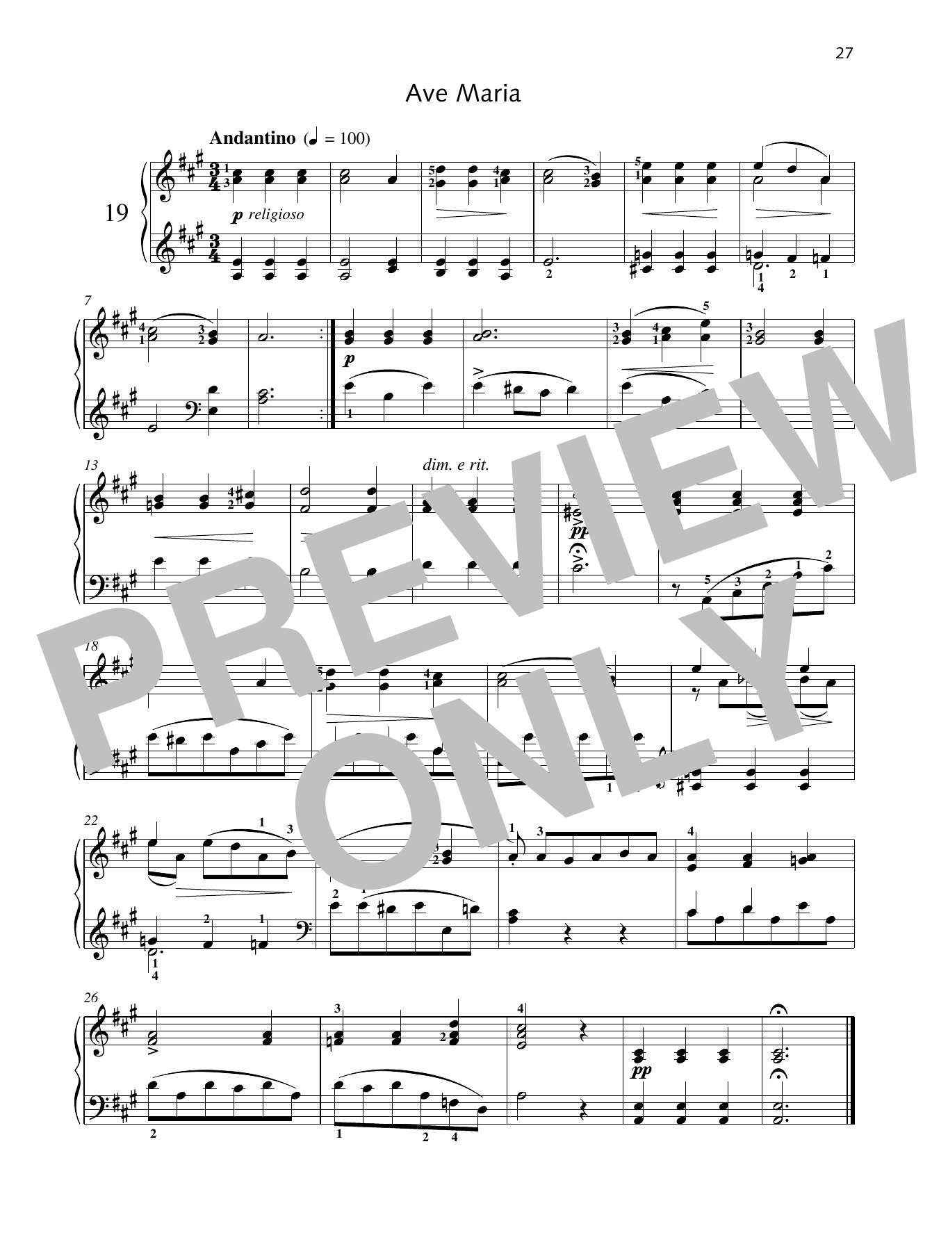 Download Friedrich Burgmuller Ave Maria Sheet Music and learn how to play Piano Solo PDF digital score in minutes