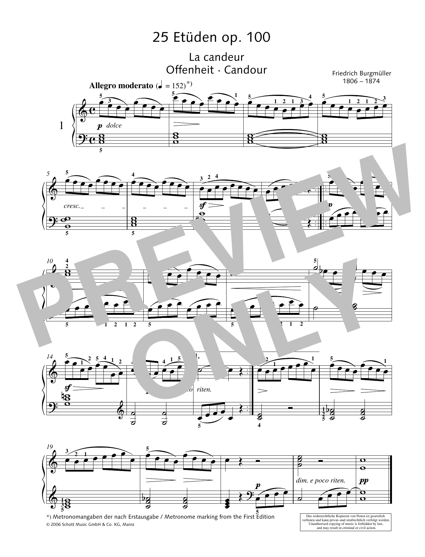 Download Friedrich Burgmuller Candour Sheet Music and learn how to play Piano Solo PDF digital score in minutes