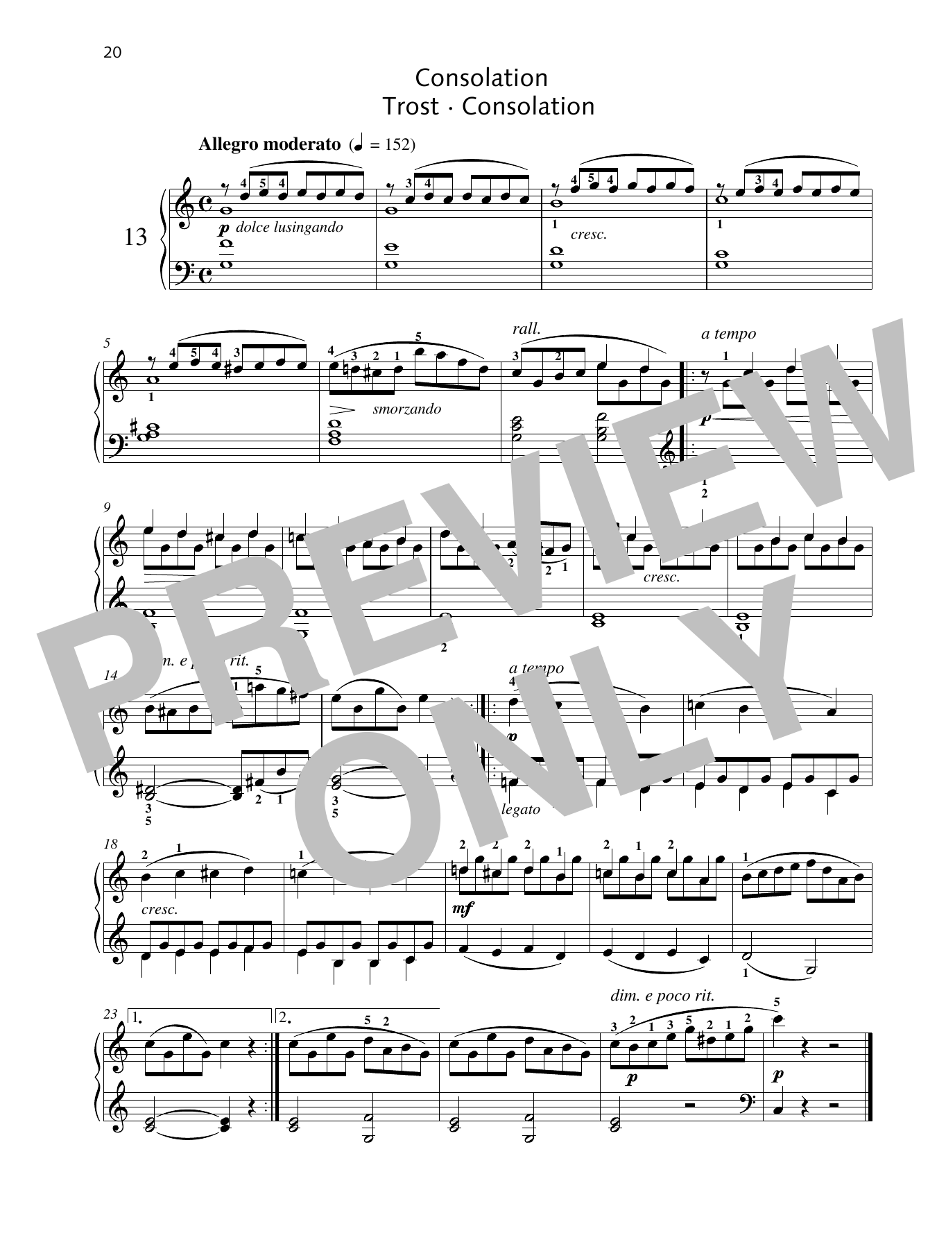 Download Friedrich Burgmuller Consolation Sheet Music and learn how to play Piano Solo PDF digital score in minutes