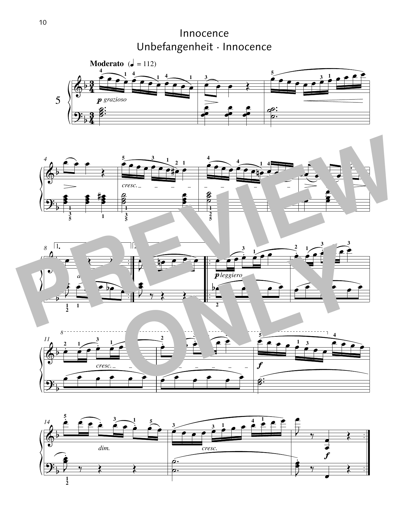 Download Friedrich Burgmuller Innocence Sheet Music and learn how to play Piano Solo PDF digital score in minutes