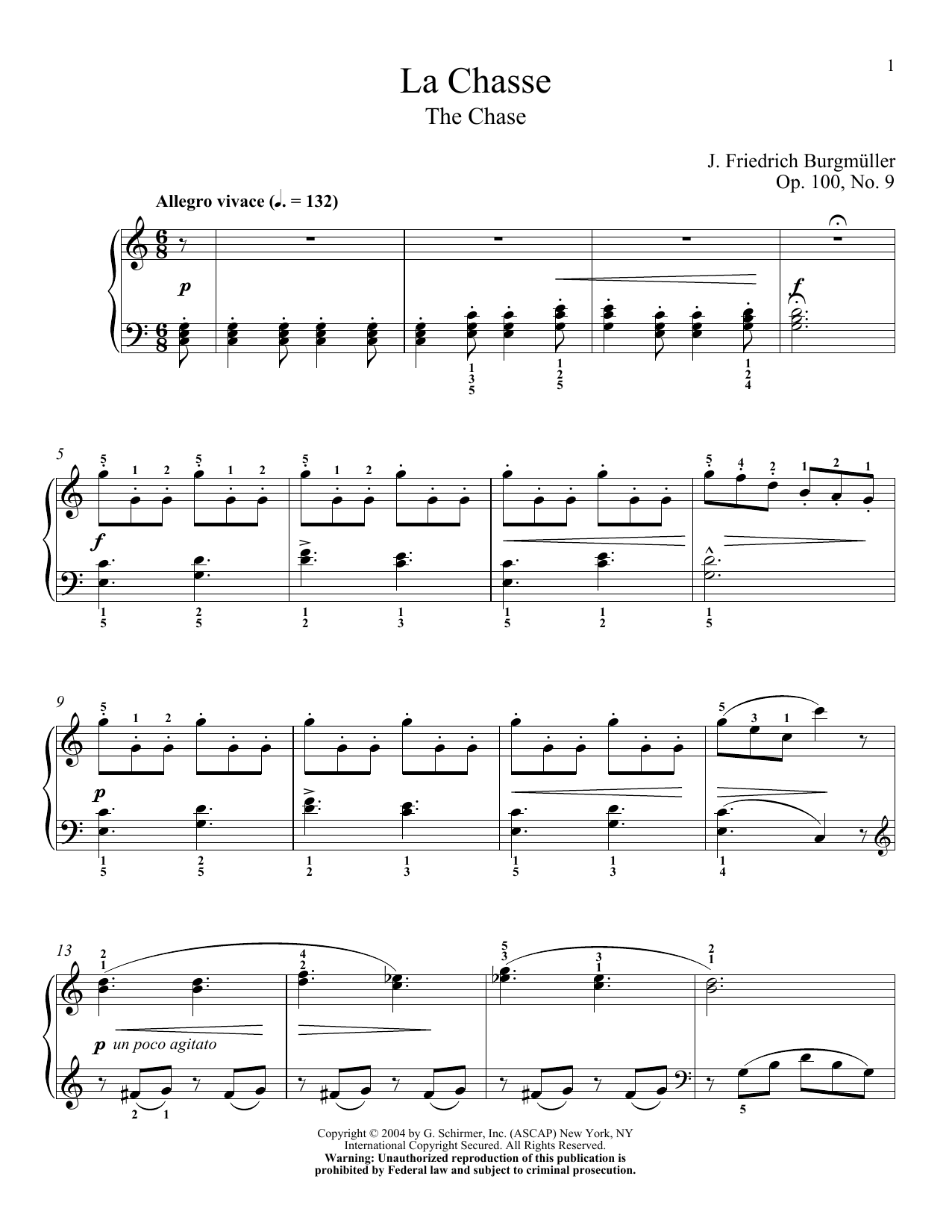 Download Friedrich Burgmuller La Chasse Sheet Music and learn how to play Piano Solo PDF digital score in minutes