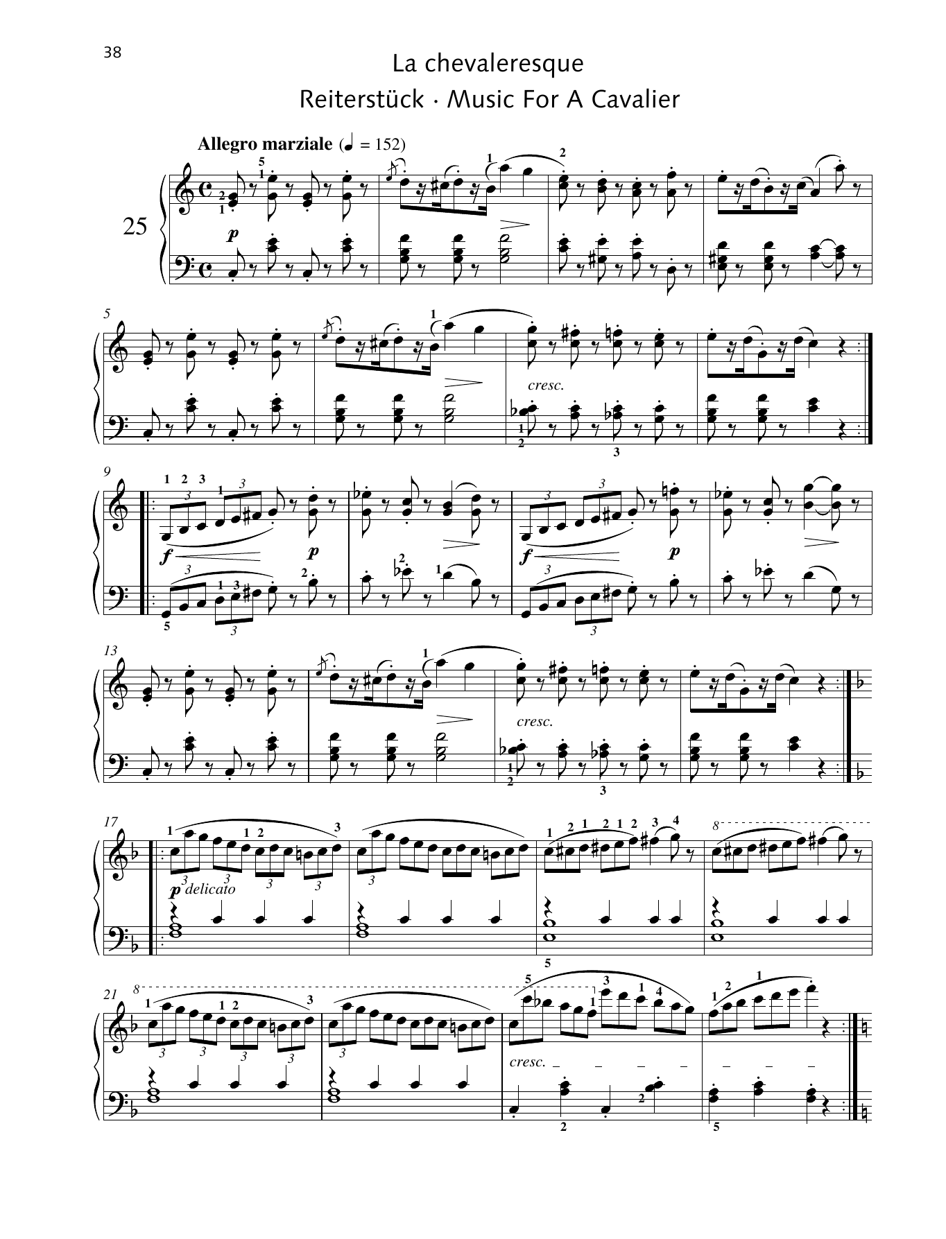 Download Friedrich Burgmuller Music For A Cavalier Sheet Music and learn how to play Piano Solo PDF digital score in minutes