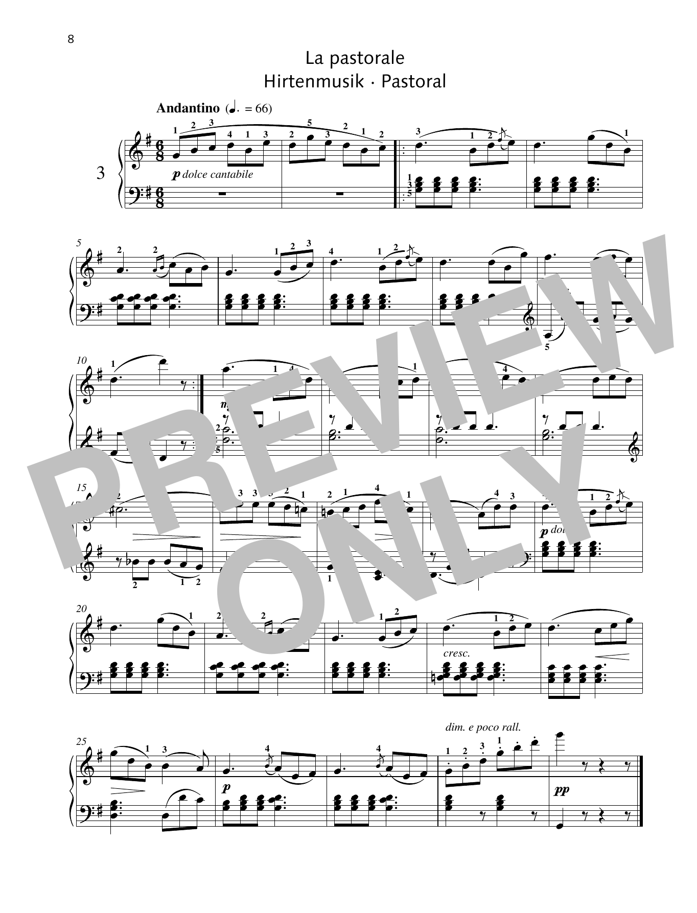 Download Friedrich Burgmuller Pastoral Sheet Music and learn how to play Piano Solo PDF digital score in minutes