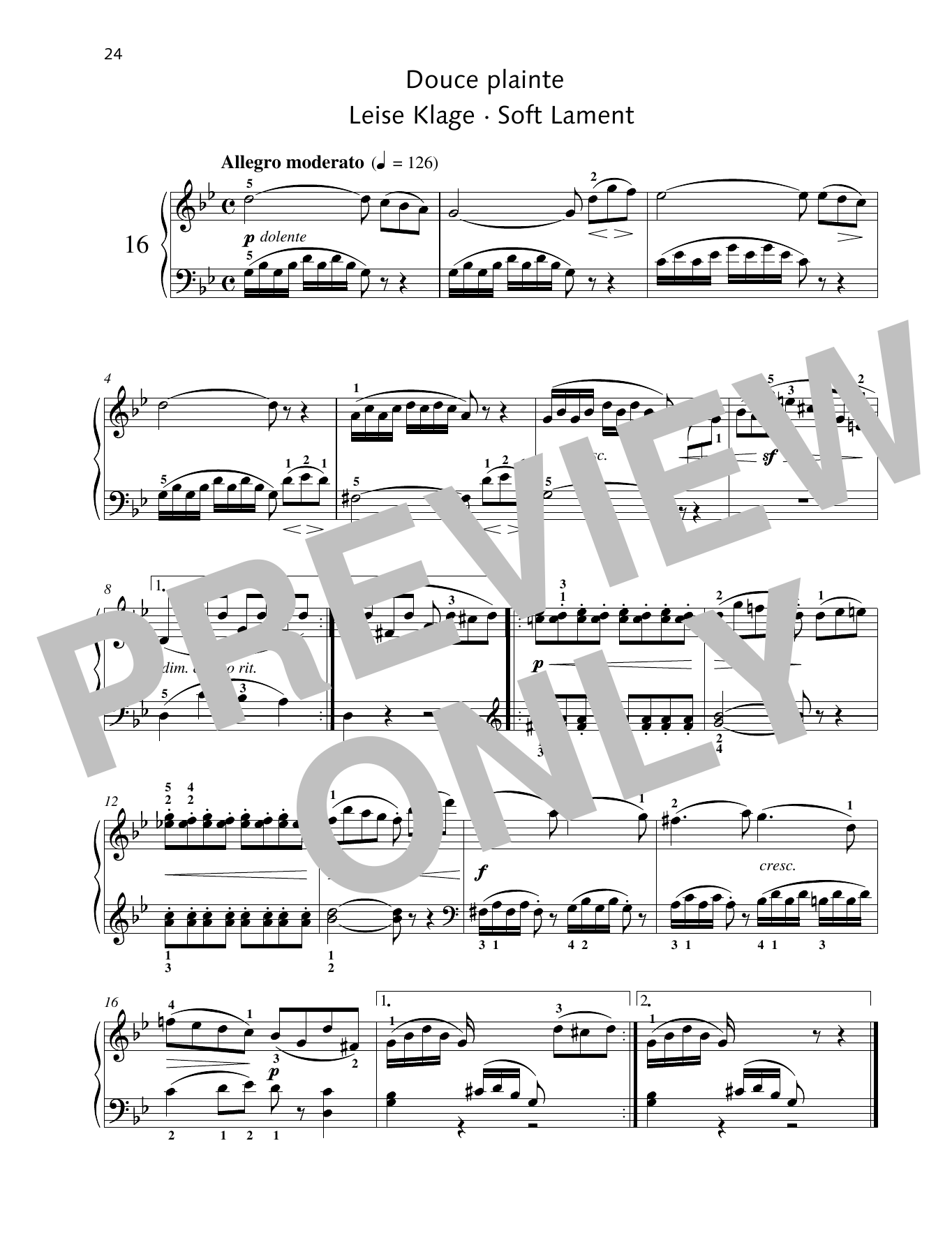 Download Friedrich Burgmuller Soft Lament Sheet Music and learn how to play Piano Solo PDF digital score in minutes