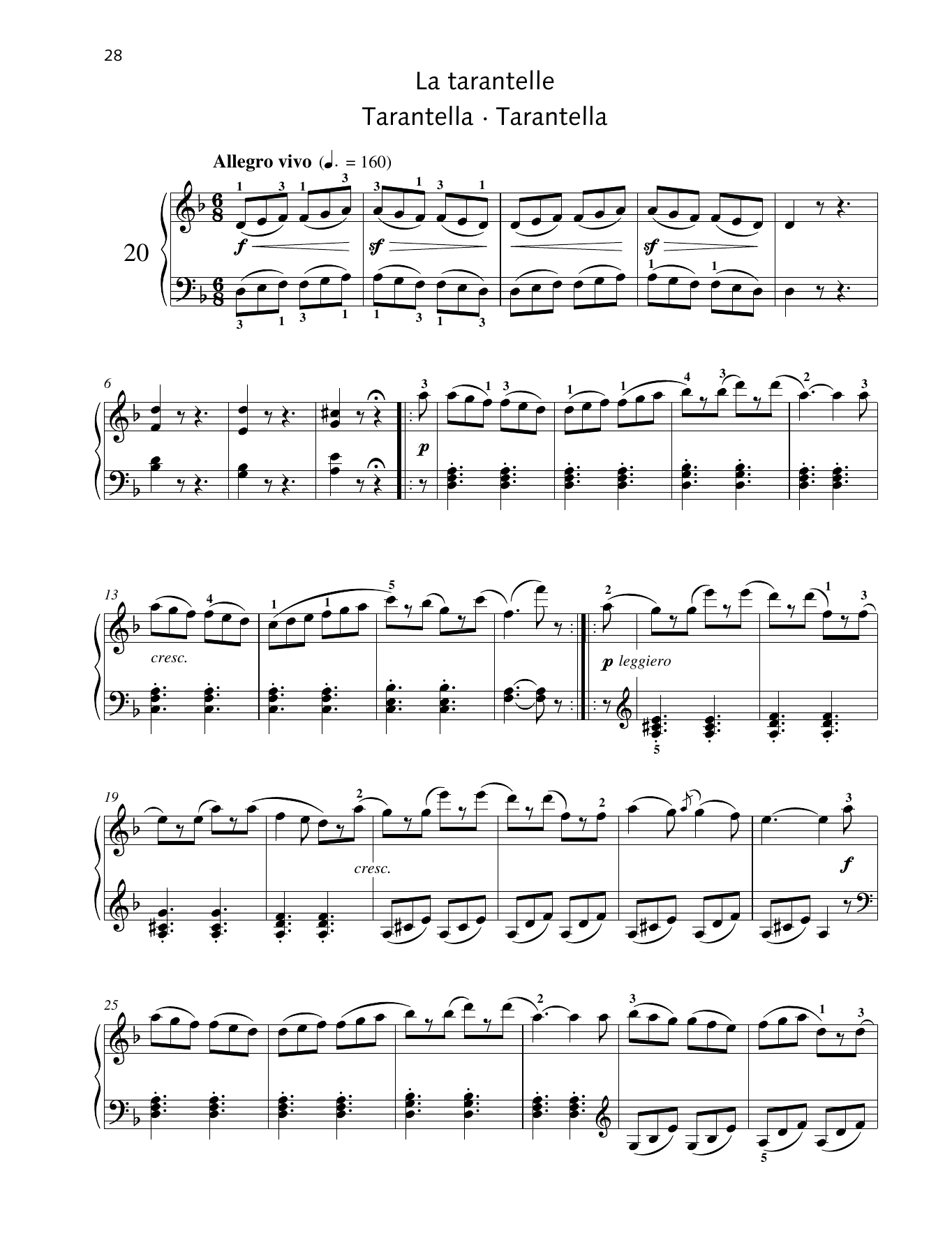 Download Friedrich Burgmuller Tarantella Sheet Music and learn how to play Piano Solo PDF digital score in minutes