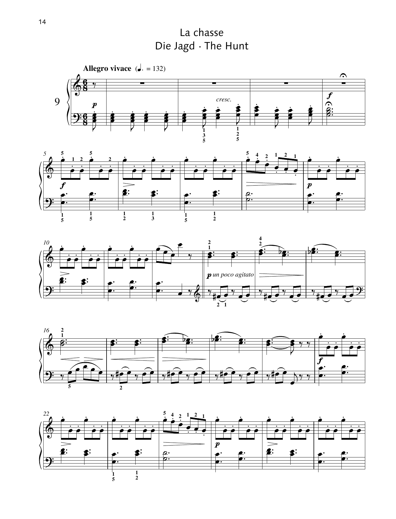 Friedrich Burgmuller The Hunt Sheet Music And Chords Download 2 Page Printable Pdf Piano Solo 