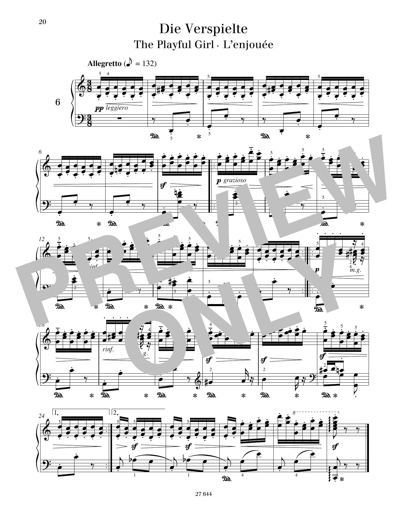 Download Friedrich Burgmuller The Playful Girl Sheet Music and learn how to play Piano Solo PDF digital score in minutes