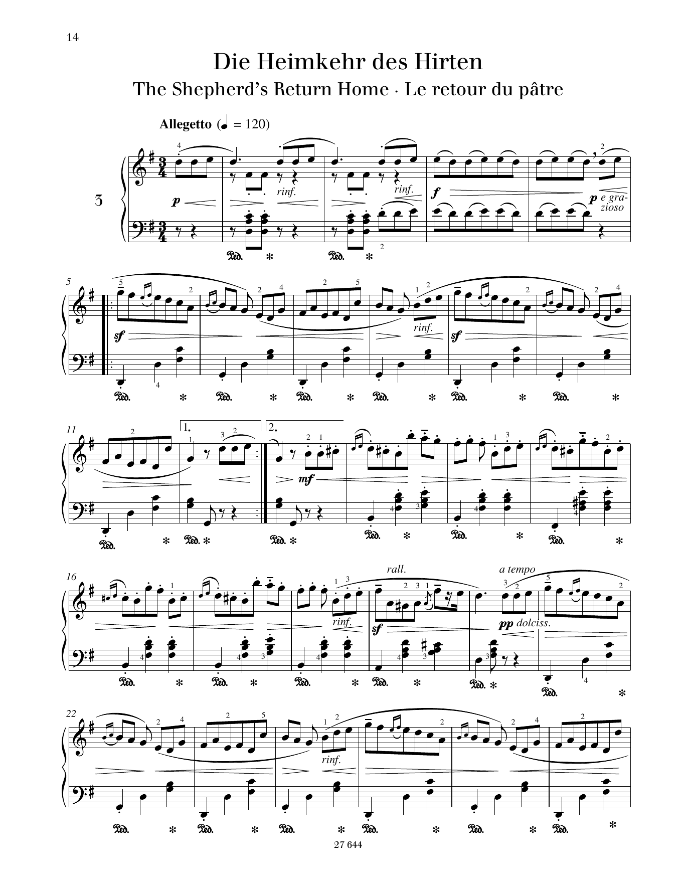Download Friedrich Burgmuller The Shepherd's Return Home Sheet Music and learn how to play Piano Solo PDF digital score in minutes