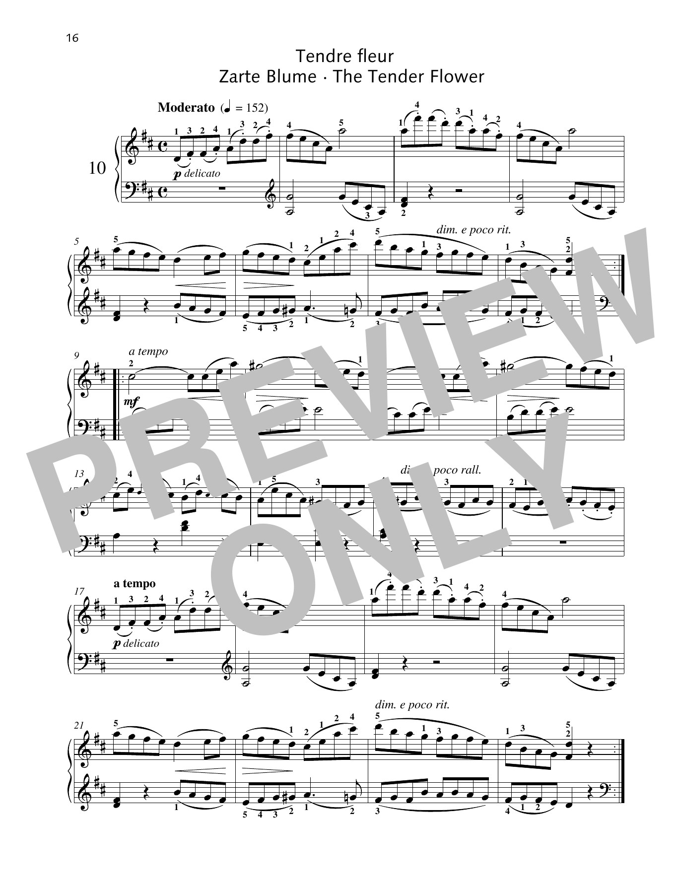 Download Friedrich Burgmuller The Tender Flower Sheet Music and learn how to play Piano Solo PDF digital score in minutes