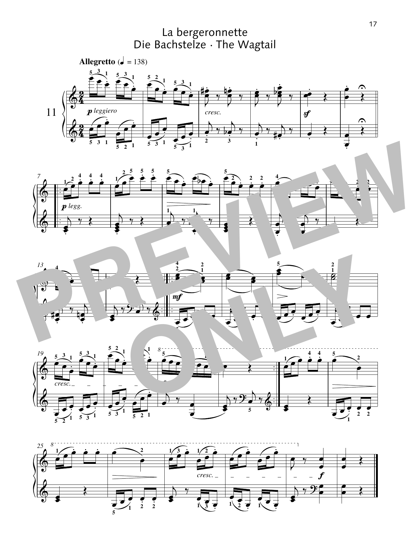 Download Friedrich Burgmuller The Wagtail Sheet Music and learn how to play Piano Solo PDF digital score in minutes