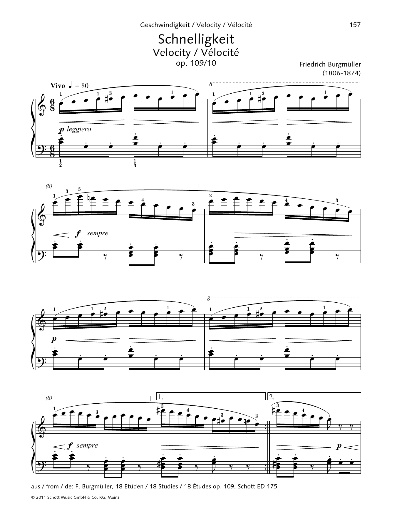 Download Friedrich Burgmuller Velocity Sheet Music and learn how to play Piano Solo PDF digital score in minutes