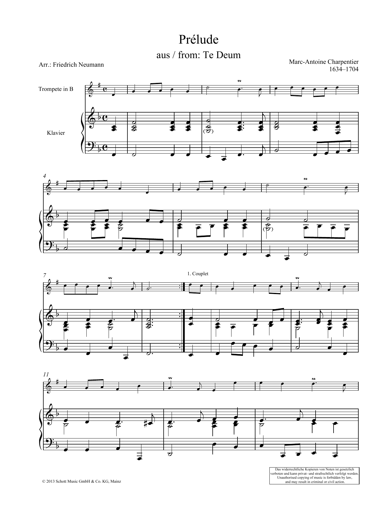 Download Friedrich Neumann Prélude Sheet Music and learn how to play Brass Solo PDF digital score in minutes