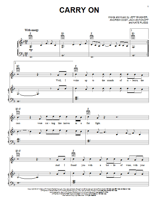 Download fun. Carry On Sheet Music and learn how to play Easy Guitar PDF digital score in minutes