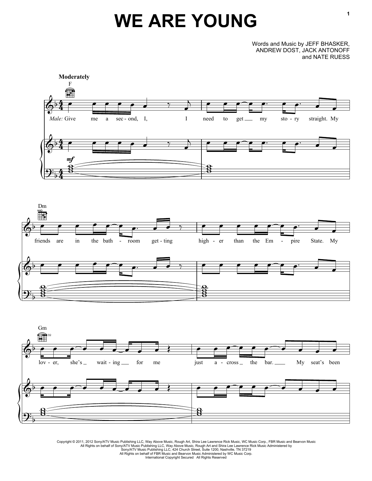 Download fun. We Are Young Sheet Music and learn how to play Easy Guitar Tab PDF digital score in minutes