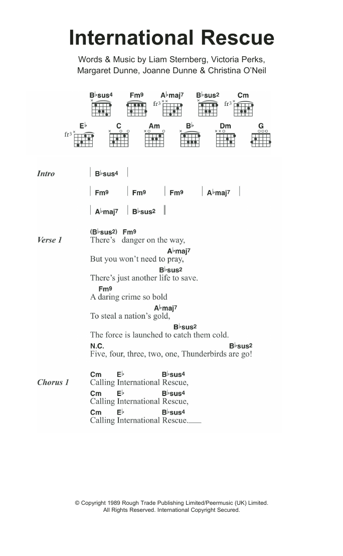 Download Fuzzbox International Rescue Sheet Music and learn how to play Lyrics & Chords PDF digital score in minutes