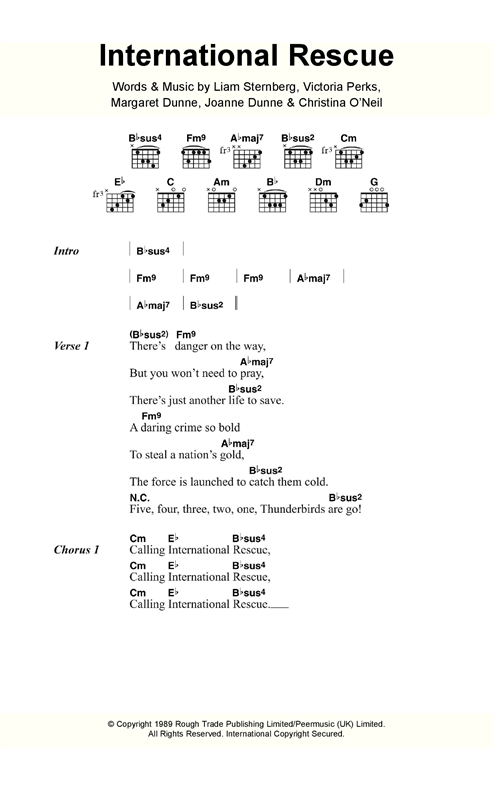 Download Fuzzbox International Rescue Sheet Music and learn how to play Lyrics & Chords PDF digital score in minutes