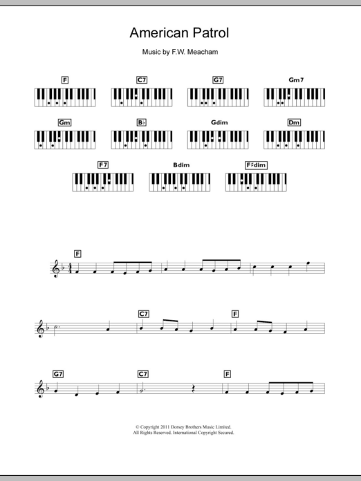 Download Glenn Miller American Patrol Sheet Music and learn how to play Keyboard PDF digital score in minutes