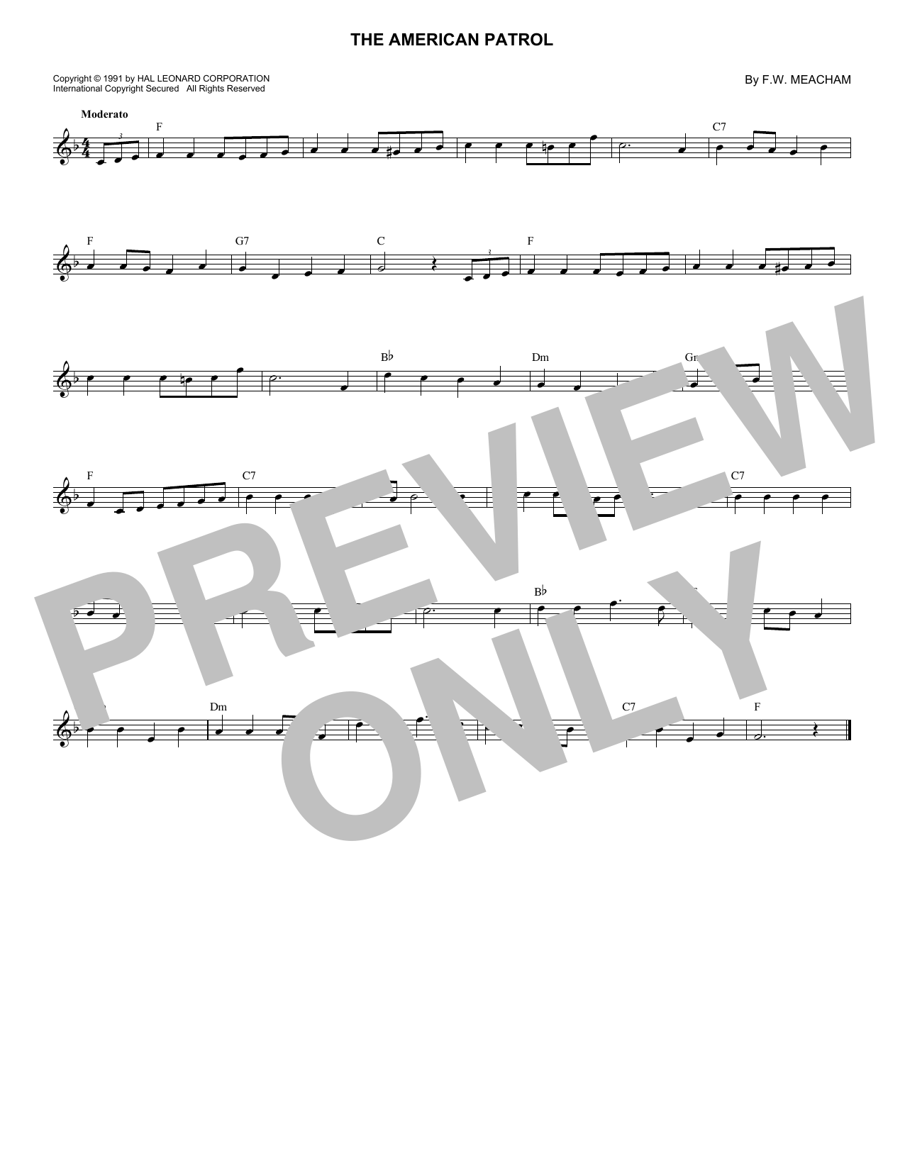 Download F.W. Meacham The American Patrol Sheet Music and learn how to play Xylophone Solo PDF digital score in minutes
