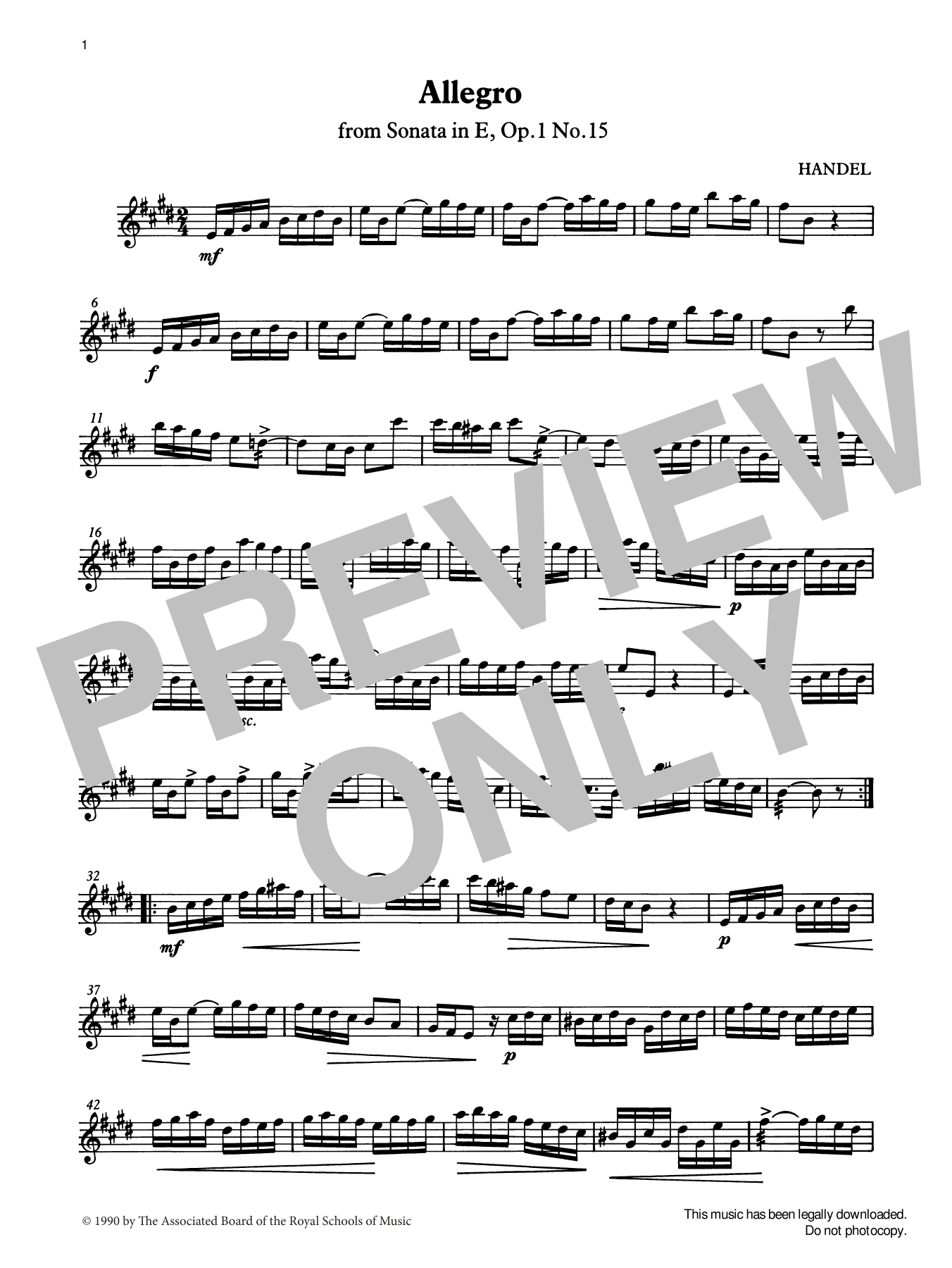 Download G. F. Handel Allegro (Handel) from Graded Music for Tuned Percussion, Book IV Sheet Music and learn how to play Percussion Solo PDF digital score in minutes