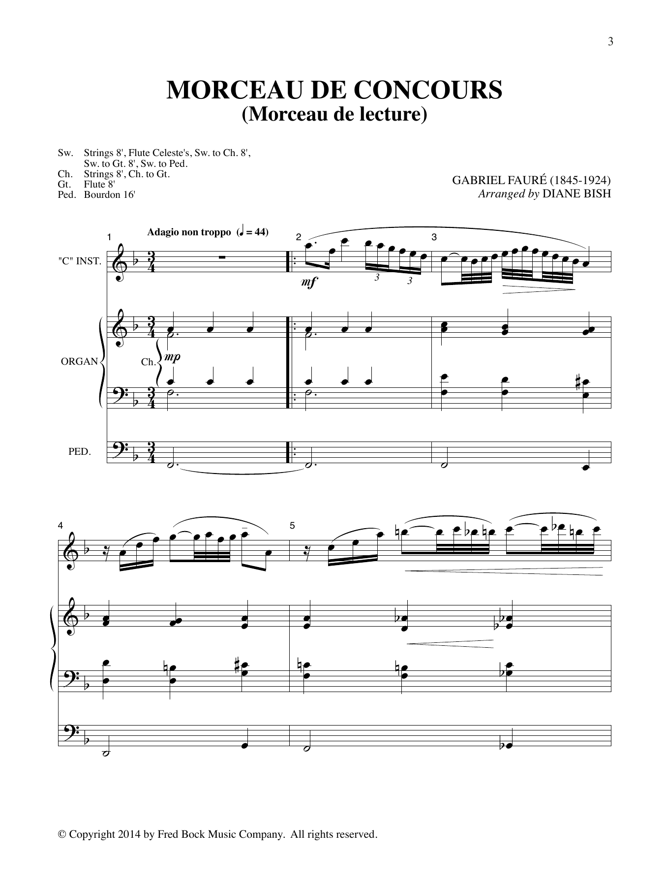 Download Gabriel Faure, Wolfgang Amadeus Mozart and Georg Phillip Telemann Meditations (arr. Diane Bish) Sheet Music and learn how to play Organ PDF digital score in minutes