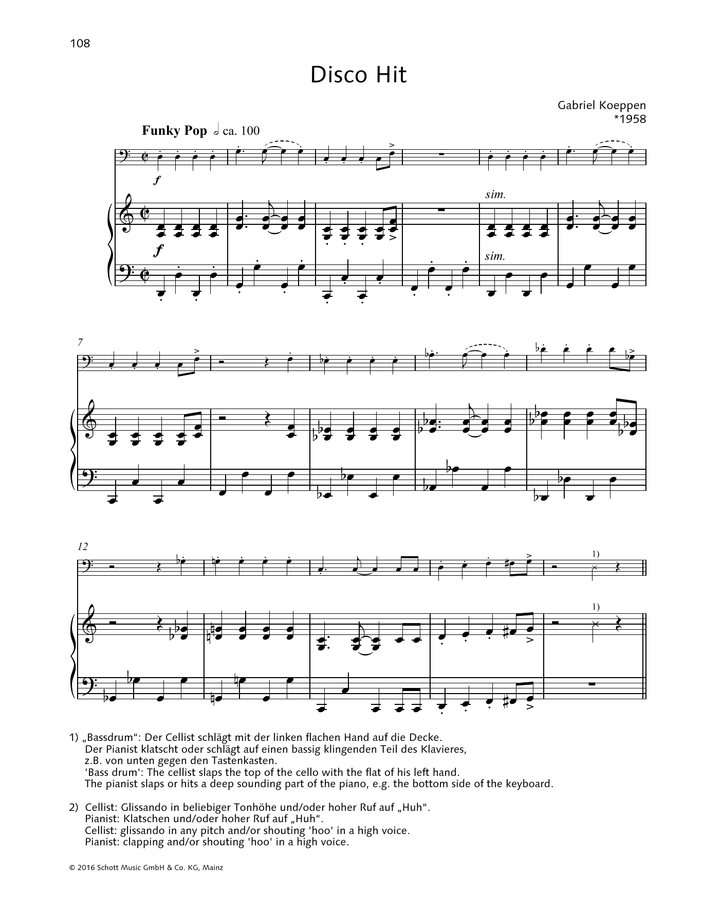 Download Gabriel Koeppen Disco Hit Sheet Music and learn how to play String Solo PDF digital score in minutes