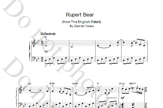 Download Gabriel Yared Rupert Bear (from The English Patient) Sheet Music and learn how to play Piano PDF digital score in minutes
