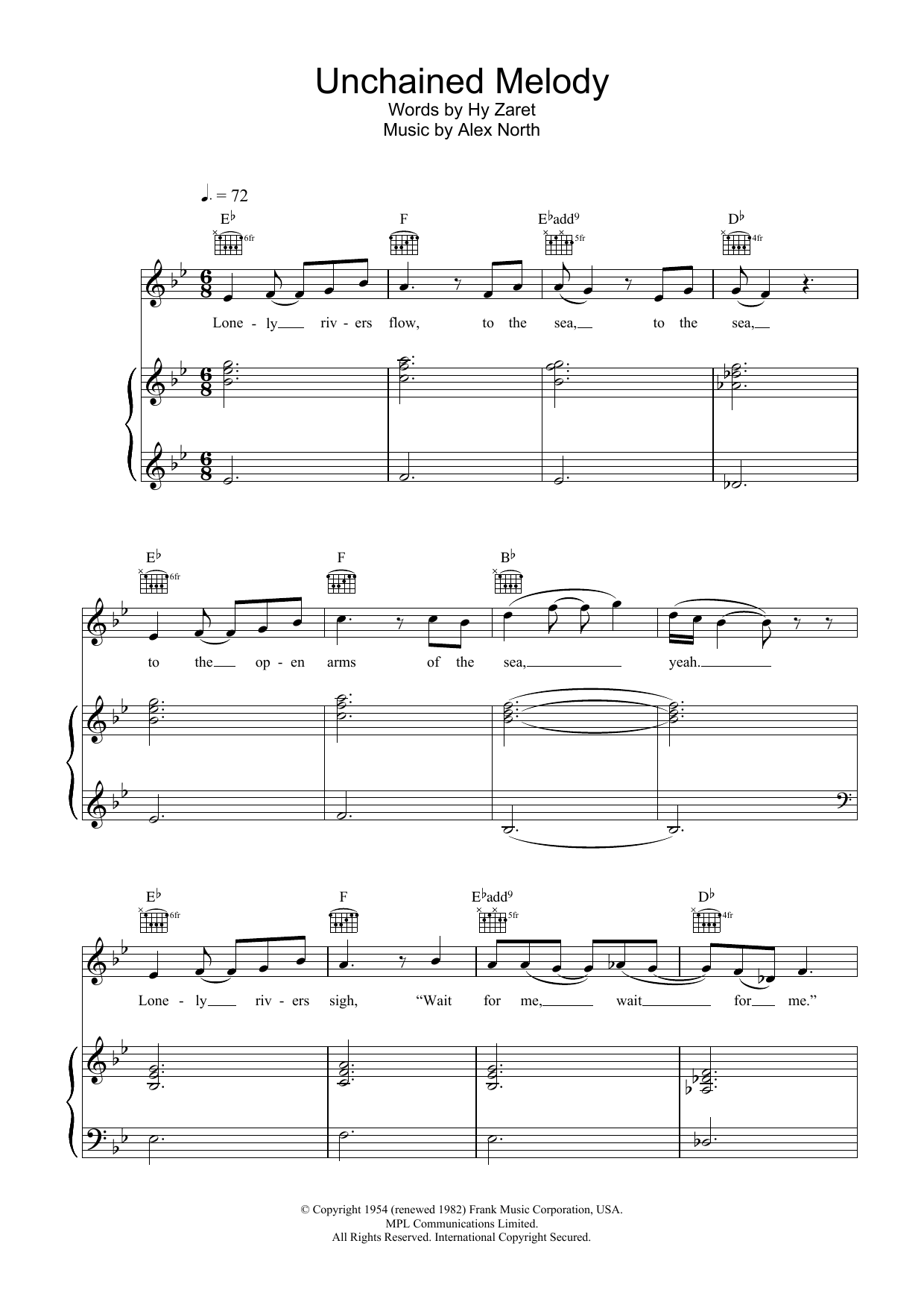 Download Gareth Gates Unchained Melody Sheet Music and learn how to play Piano, Vocal & Guitar PDF digital score in minutes