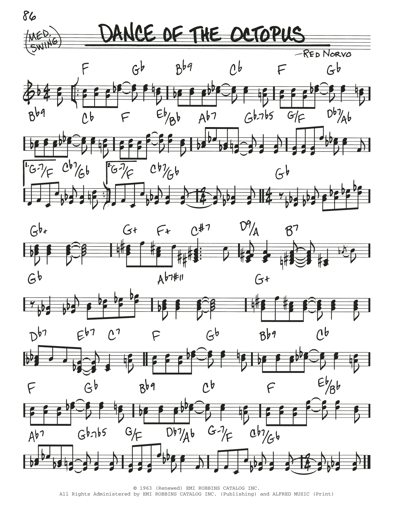 Download Gary Burton Dance Of The Octopus Sheet Music and learn how to play Real Book – Melody & Chords PDF digital score in minutes