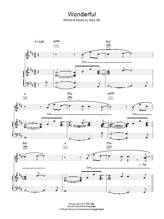 Download Gary Go Wonderful Sheet Music and learn how to play Piano, Vocal & Guitar PDF digital score in minutes