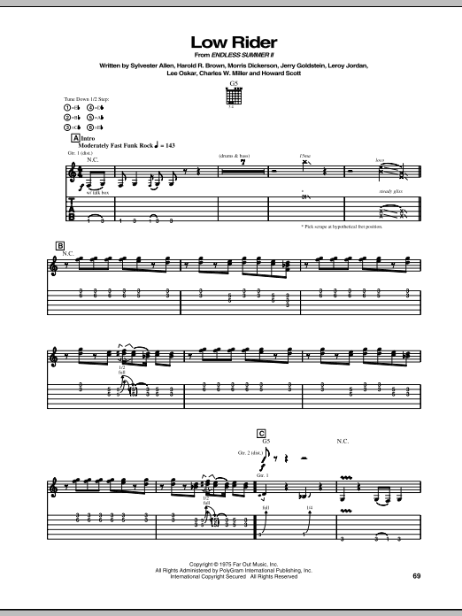 Download Gary Hoey Low Rider Sheet Music and learn how to play Guitar Tab PDF digital score in minutes
