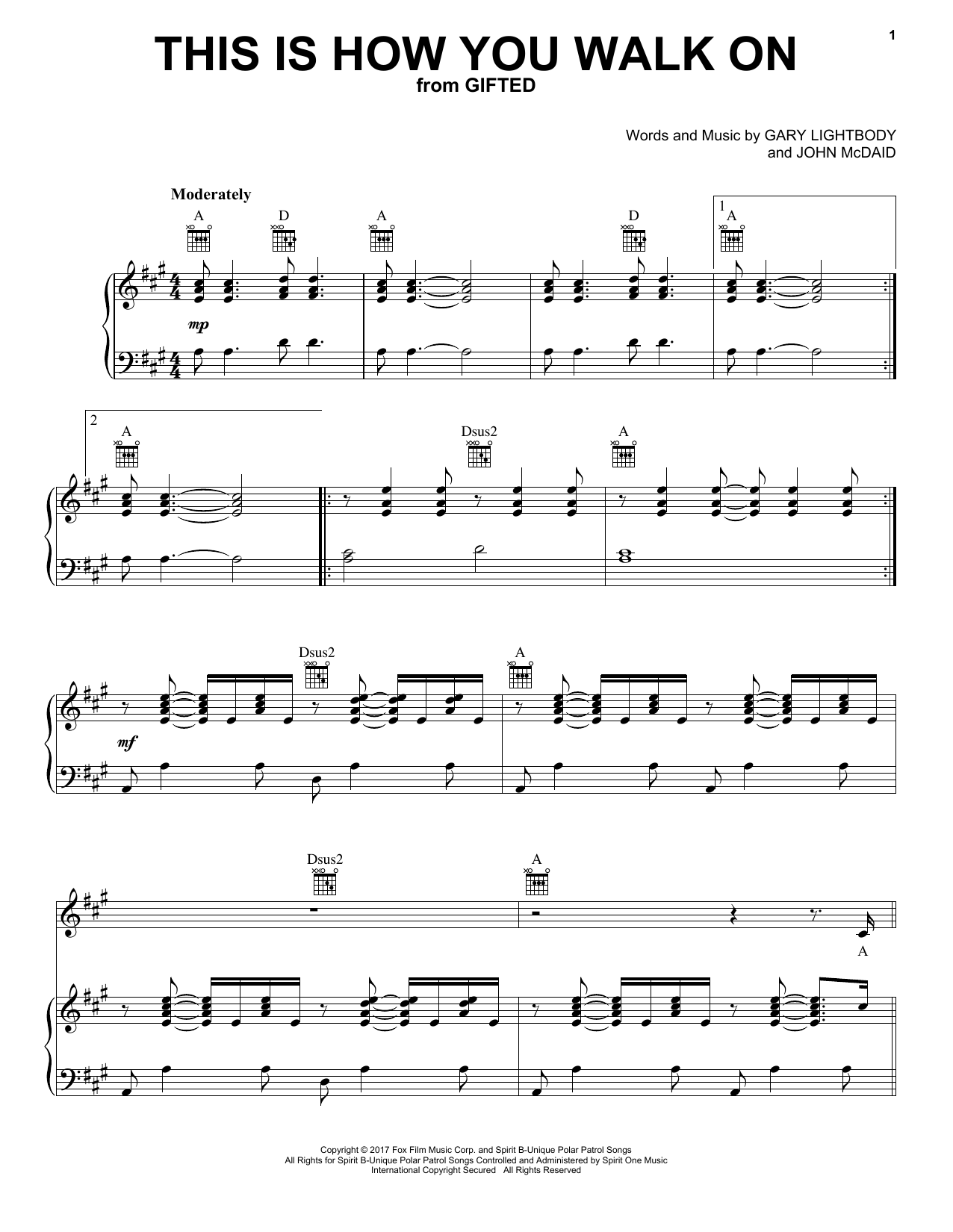 Download Snow Patrol This Is How You Walk On Sheet Music and learn how to play Piano, Vocal & Guitar (Right-Hand Melody) PDF digital score in minutes