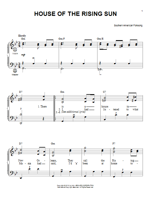 Download Gary Meisner House Of The Rising Sun Sheet Music and learn how to play Accordion PDF digital score in minutes