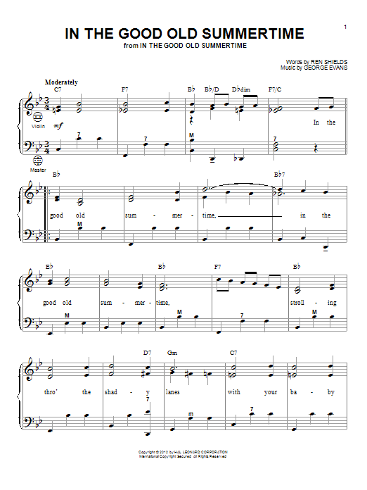 Download Gary Meisner In The Good Old Summertime Sheet Music and learn how to play Accordion PDF digital score in minutes