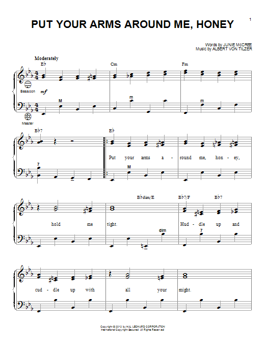 Download Gary Meisner Put Your Arms Around Me, Honey Sheet Music and learn how to play Accordion PDF digital score in minutes