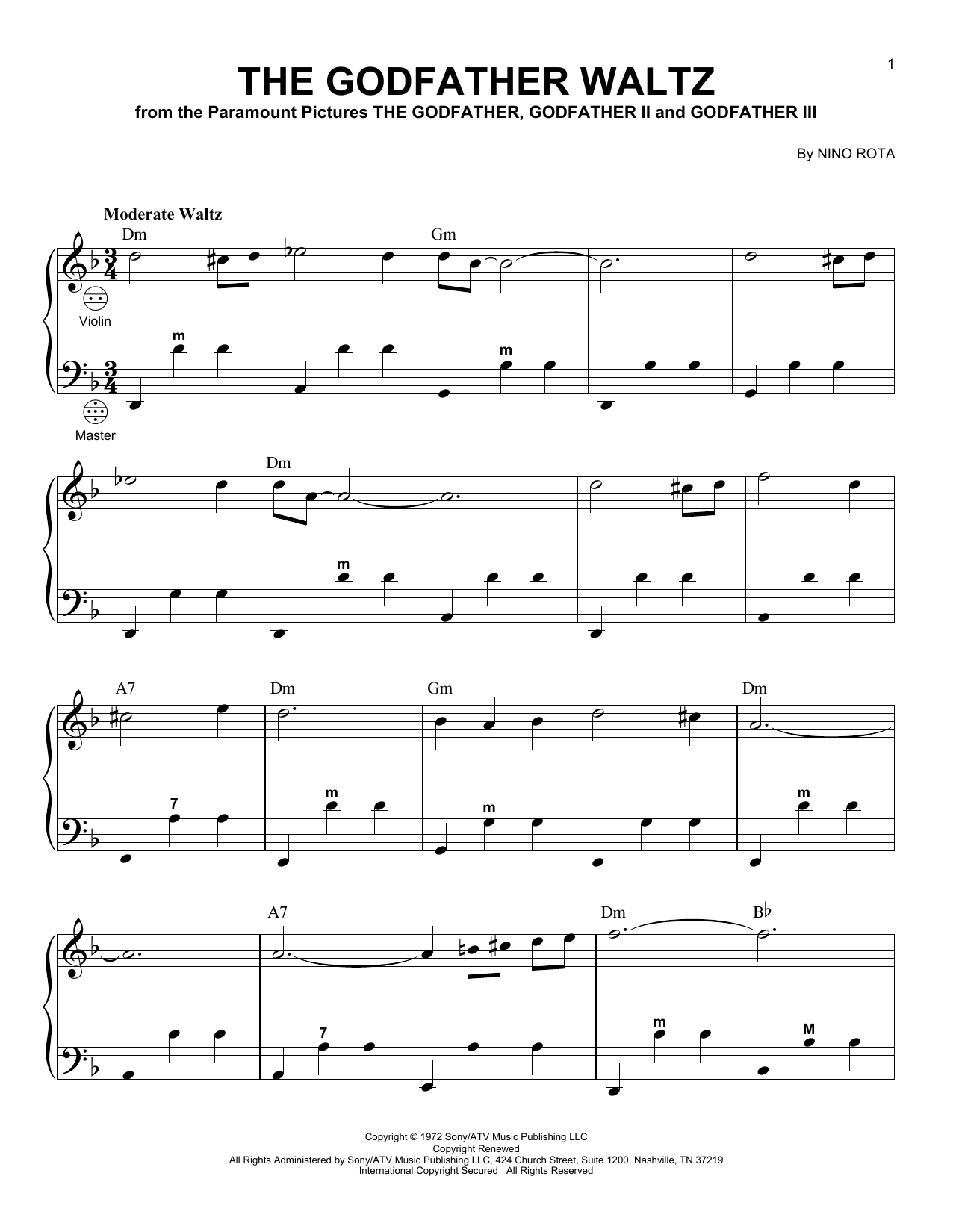 Download Gary Meisner The Godfather Waltz Sheet Music and learn how to play Accordion PDF digital score in minutes