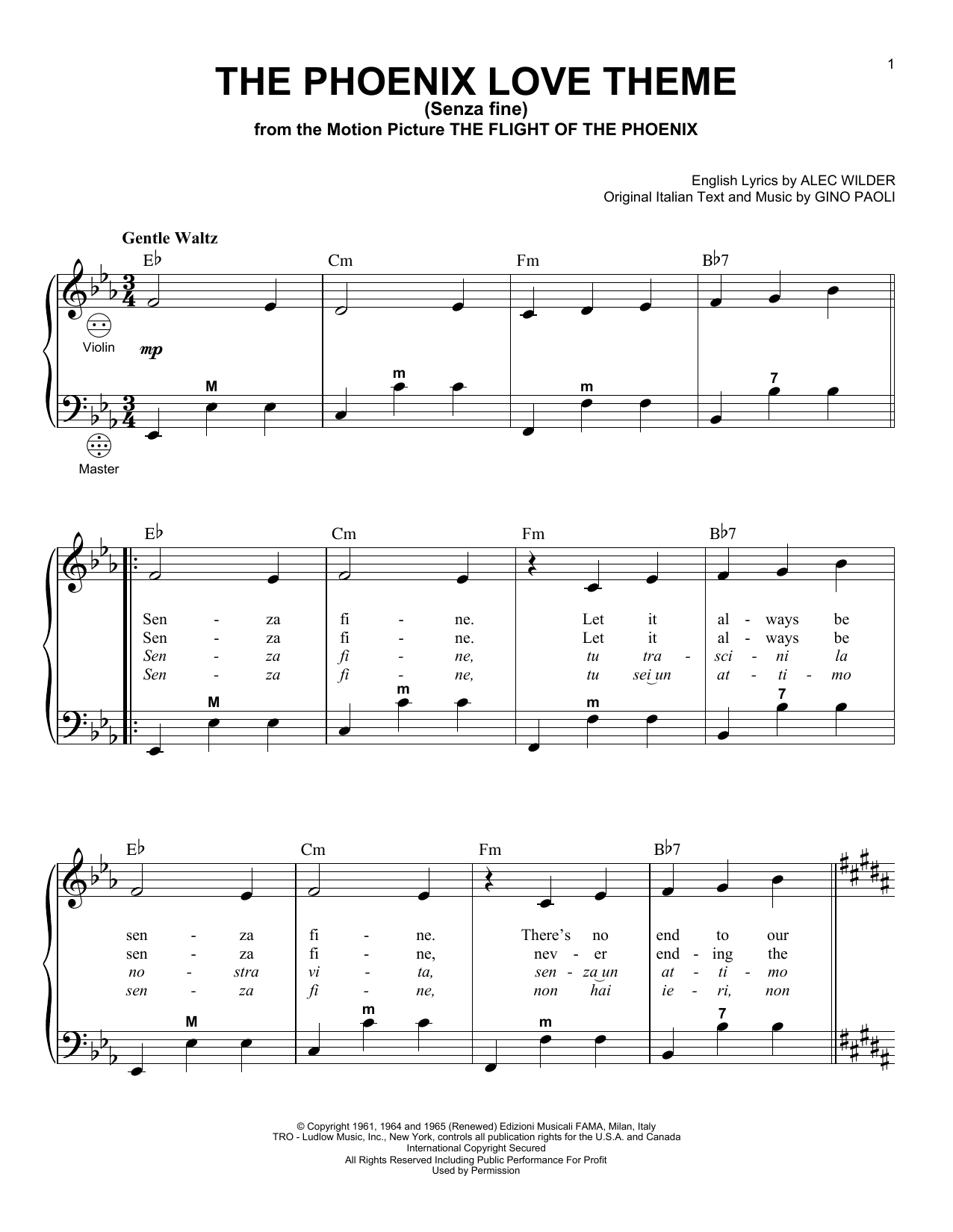Download Gary Meisner The Phoenix Love Theme (Senza Fine) Sheet Music and learn how to play Accordion PDF digital score in minutes
