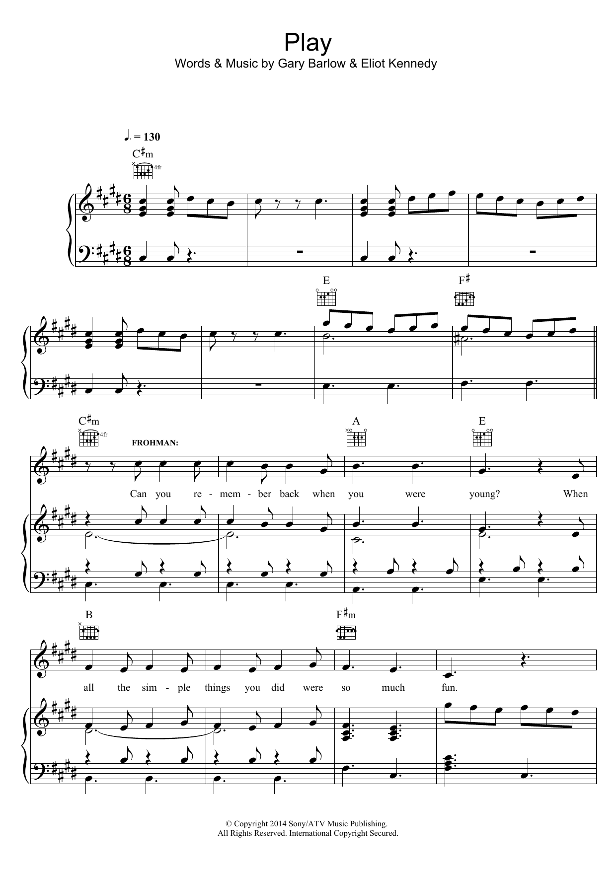 Gary Barlow Play from Finding Neverland Sheet Music Notes Gary Barlow Play from Finding Neverland Sheet Music Notes