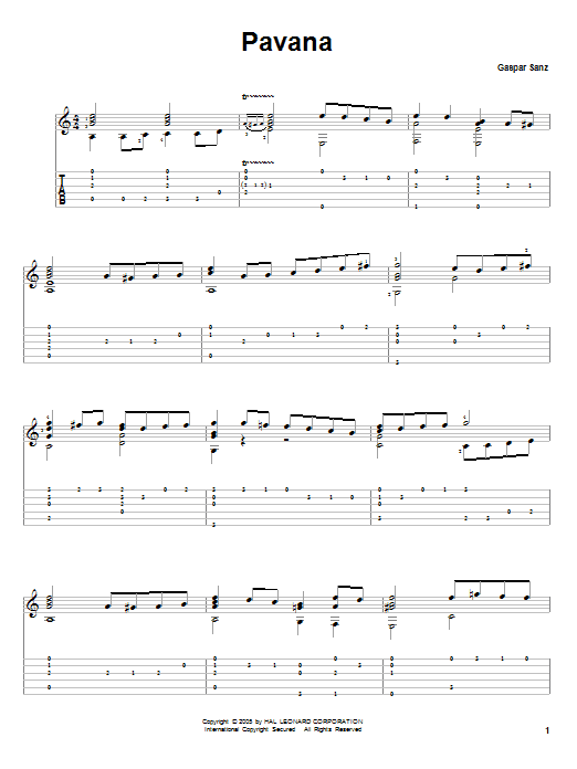 Download Gaspar Sanz Pavana Sheet Music and learn how to play Guitar Tab PDF digital score in minutes