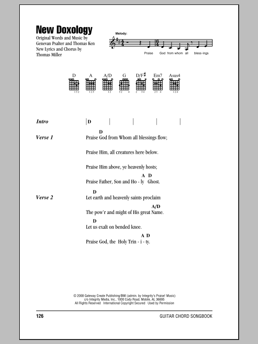 Download Genevan Psalter New Doxology Sheet Music and learn how to play Easy Guitar PDF digital score in minutes