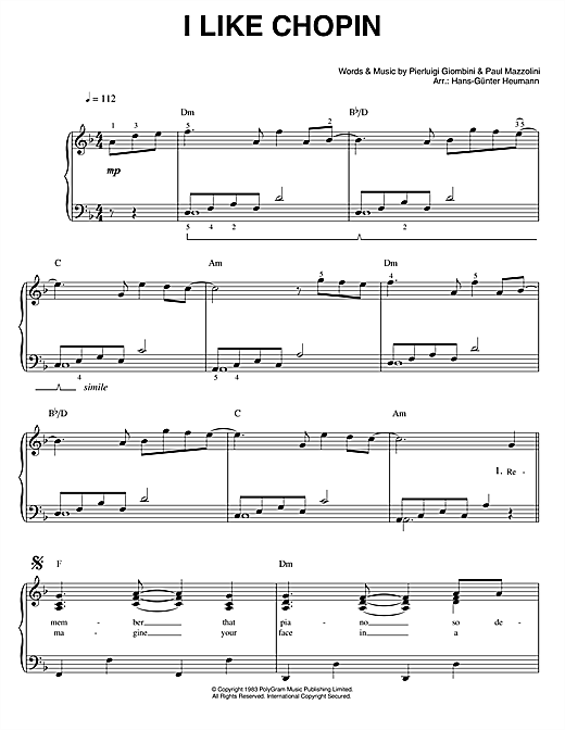 Download Gazebo I Like Chopin Sheet Music and learn how to play Piano & Vocal PDF digital score in minutes