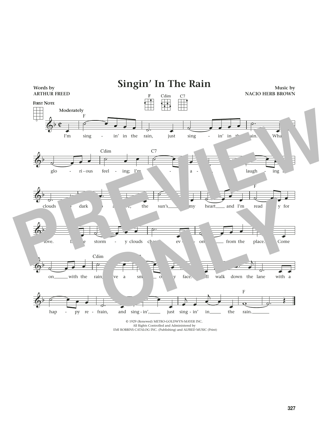 Download Gene Kelly Singin' In The Rain (from The Daily Ukulele) (arr. Jim Beloff) Sheet Music and learn how to play Ukulele PDF digital score in minutes