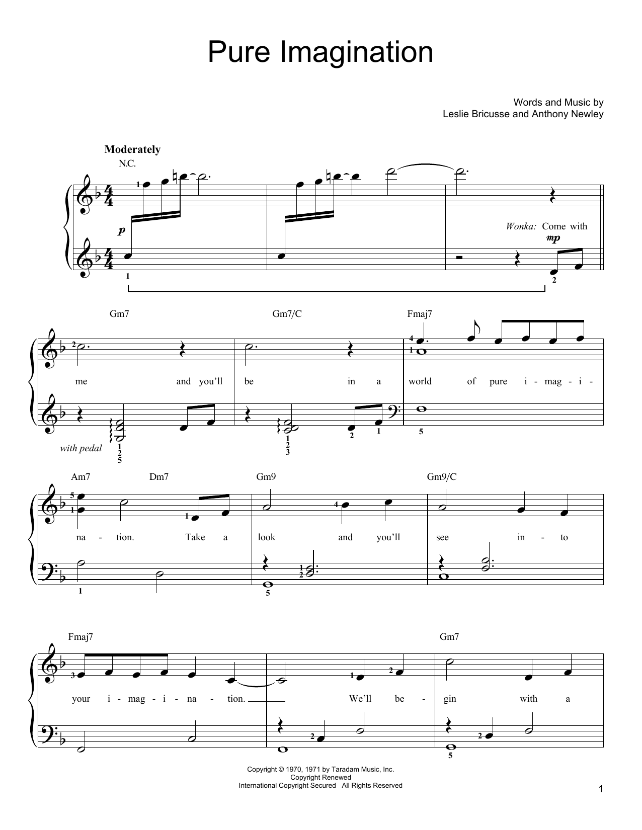 Download Gene Wilder Pure Imagination (from Willy Wonka & The Chocolate Factory) Sheet Music and learn how to play French Horn Solo PDF digital score in minutes