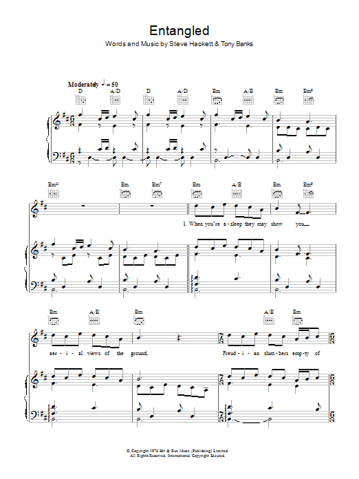 Download Genesis Entangled Sheet Music and learn how to play Piano, Vocal & Guitar (Right-Hand Melody) PDF digital score in minutes