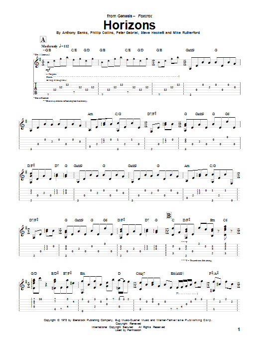 Download Genesis Horizons Sheet Music and learn how to play Guitar Lead Sheet PDF digital score in minutes