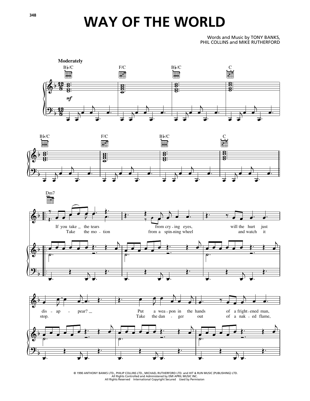 Download Genesis Way Of The World Sheet Music and learn how to play Piano, Vocal & Guitar Chords (Right-Hand Melody) PDF digital score in minutes